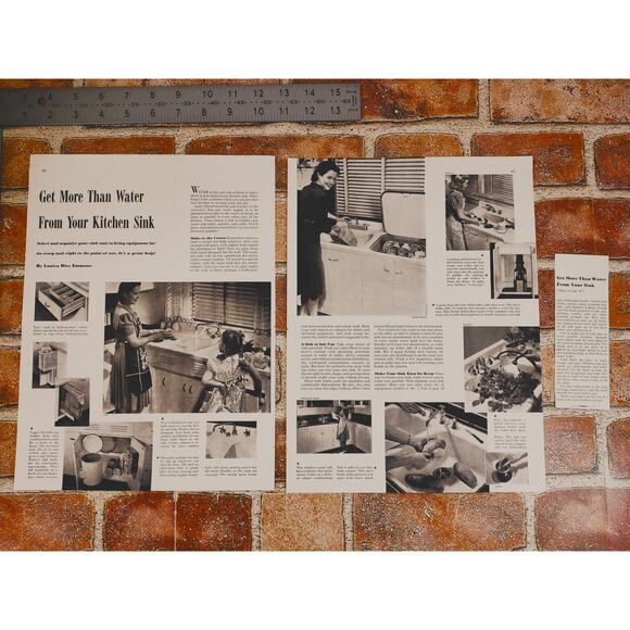 1941 Get More than Water from Your Kitchen Sink Vtg MCM Print Article Appliances - Picture 11 of 12